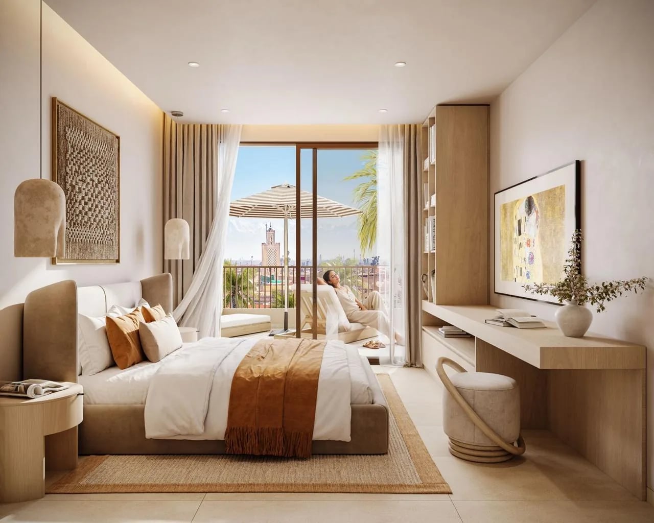 The Grand Central, chambre aux tons naturels