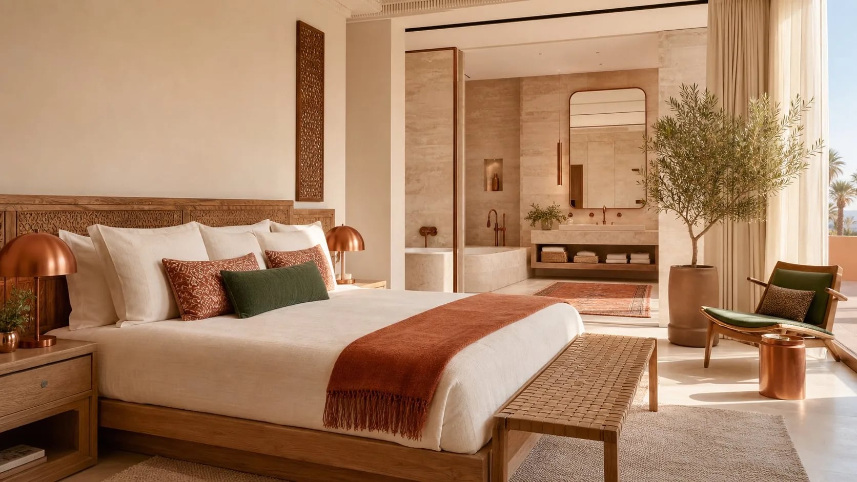 Green Mountain, chambre suite aux tons chauds