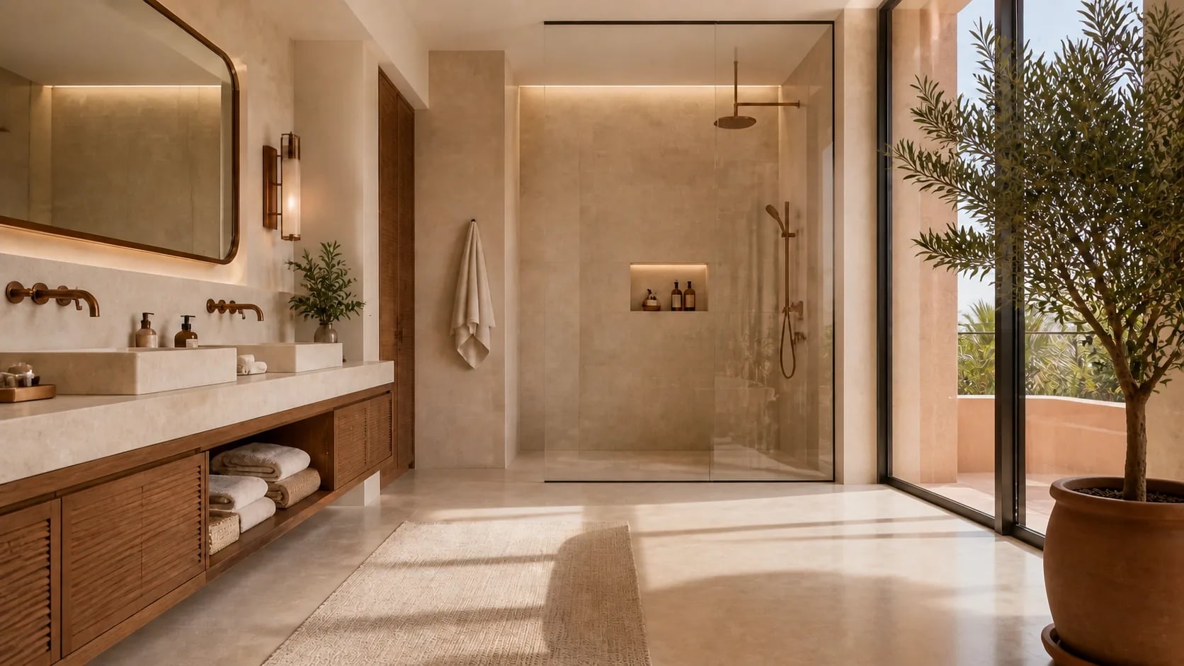 Green Mountain, salle de bain avec douche italienne